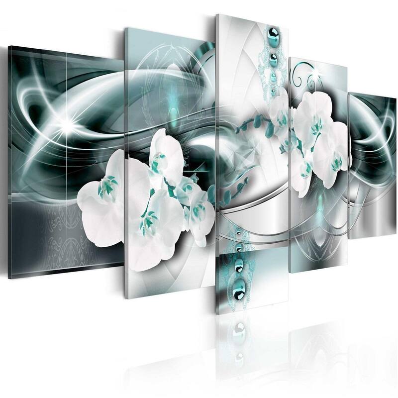 Glam Canvas Wall Art - Platinum Sea - 5 Pieces - 40"Wx20"H