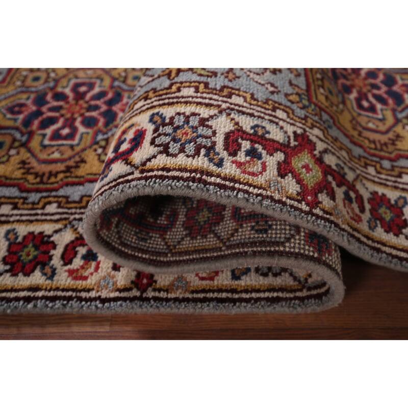 Light Blue Heriz Serapi Oriental Runner Rug Hand-Knotted Wool Carpet - 2'6"x 8'1"