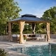 preview thumbnail 125 of 133, EROMMY Hardtop Gazebo,Outdoor Pergola with Double Roof & Netting & Curtains,Heavy Duty Canopy for Patio, Backyard, Pool party 11'x13' - Wood Frame