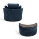 preview thumbnail 174 of 198, 41" W Oversized Accent Barrel Swivel Chair with Moon Storage Ottoman