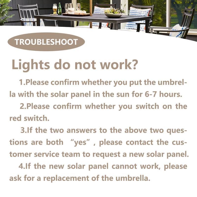 Ainfox 15-foot Double-sided Solar LED Lighted Patio Umbrella