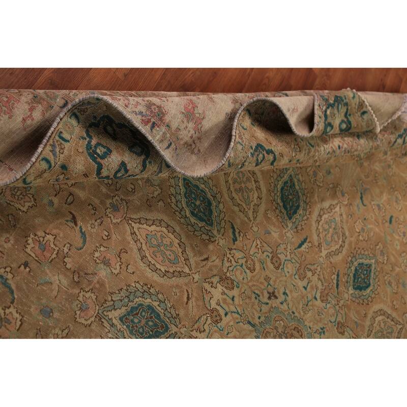 Tabriz Persian Vintage Area Rug Hand-Knotted Wool Carpet - 9'0" x 12'4"