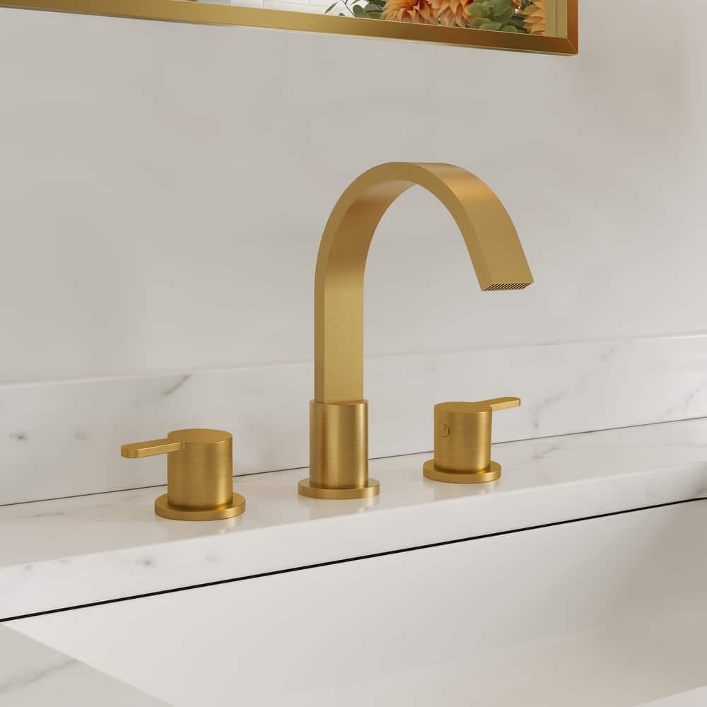 3-hole installation widespread bathroom faucet with dual lever handles