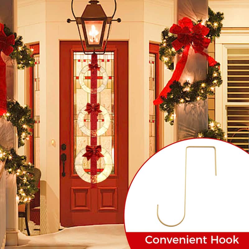 Christmas Lighted Wreaths Set Pre-Lit Wreath Decoration