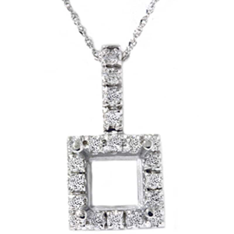 1/2ct Vintage Style Pave Diamond Solitaire Mount Setting