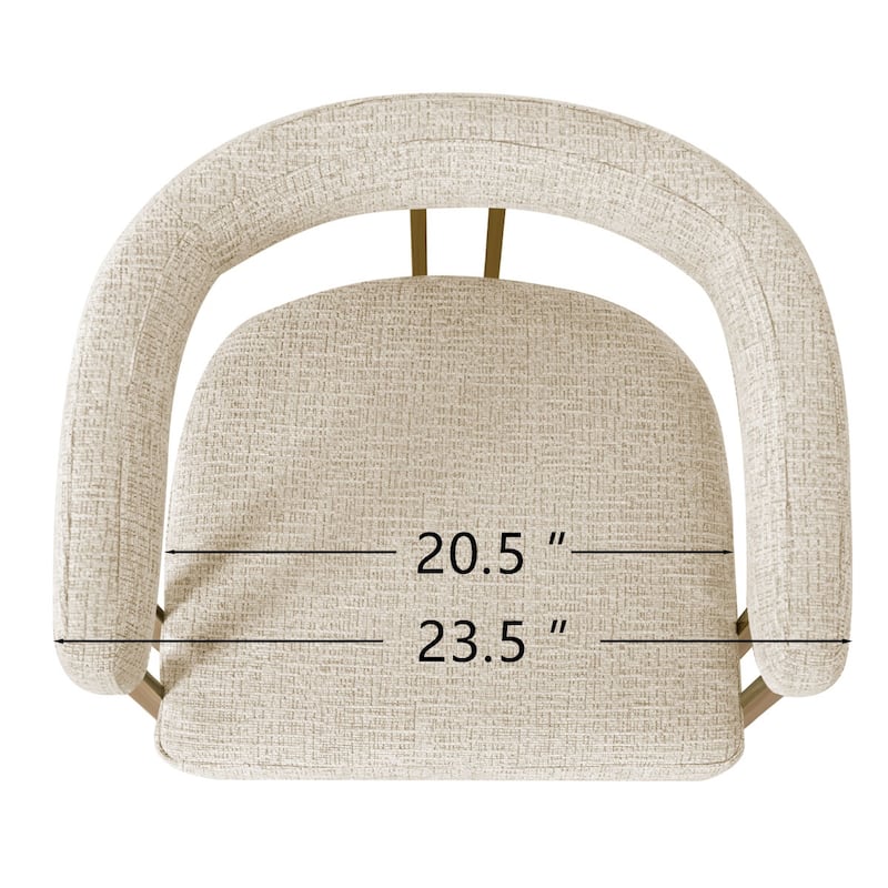 25" Seat Height Upholstered Chenille Gold Matel Counter Stool