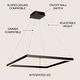 preview thumbnail 10 of 19, Nero Square Contemporary Modern Metal Integrated LED Chandelier, Black by JONATHAN Y