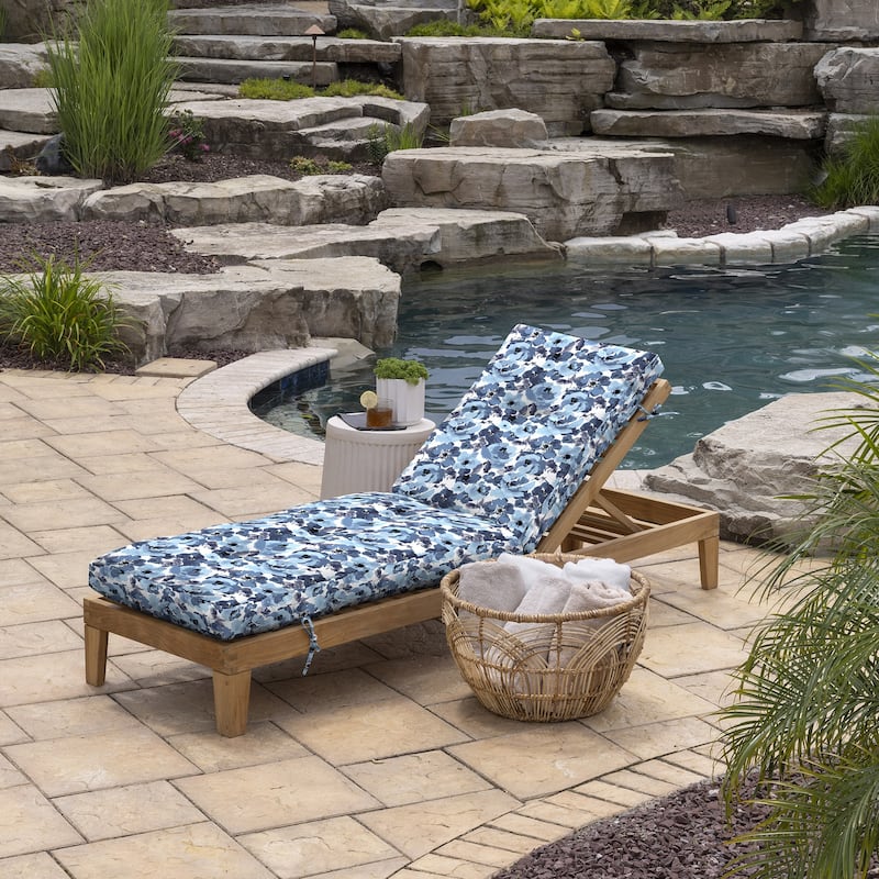 ARDEN Outdoor Plush Modern Tufted Chaise Cushion, 76 x 22