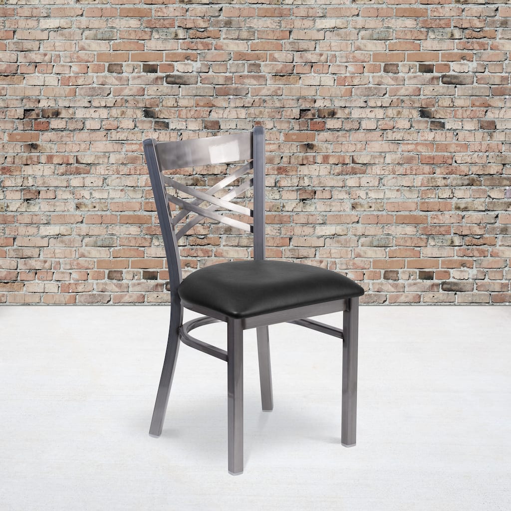 Steel X-back Restaurant Chair - 16.5"W x 17"D x 32.25"H