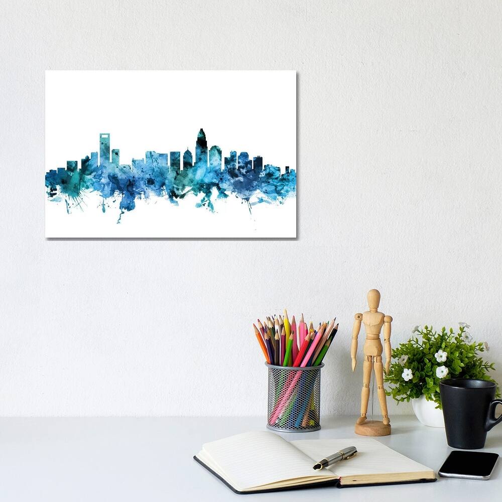iCanvas "Charlotte, North Carolina Skyline" by Michael Tompsett Canvas Print