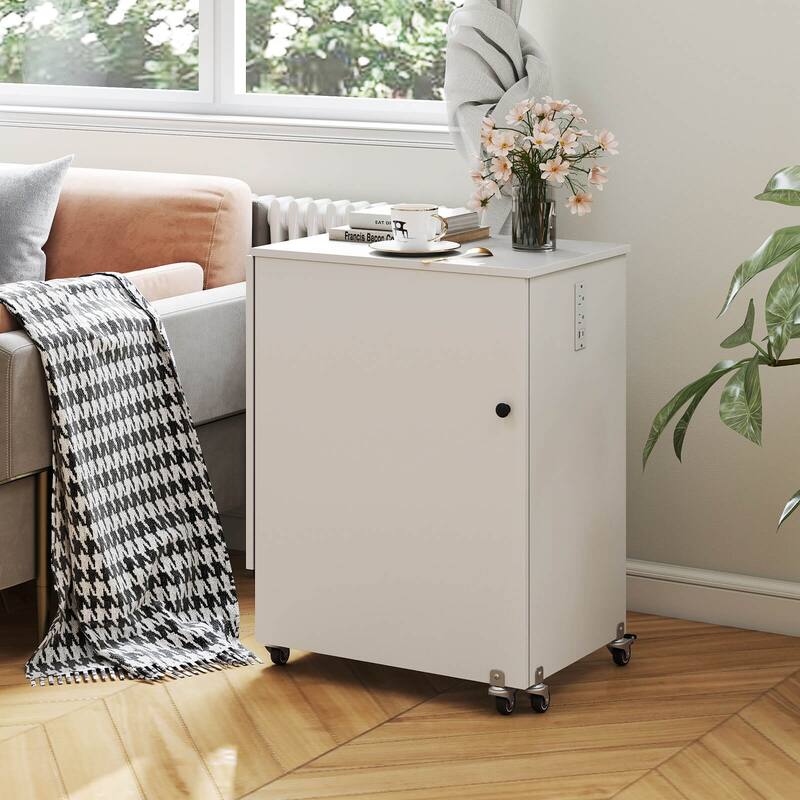 Costway Folding Sewing Machine Table Lockable Casters Rack with 3 - See Details