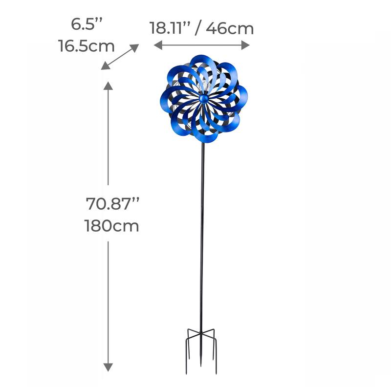 Teamson Home 18" dia. Solar Kinetic Windmill Spinner,