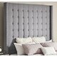 preview thumbnail 12 of 20, Marion Tall Tufted Wingback Headboard by iNSPIRE Q Bold Extra Tall 84" Queen Headboard - Grey Linen