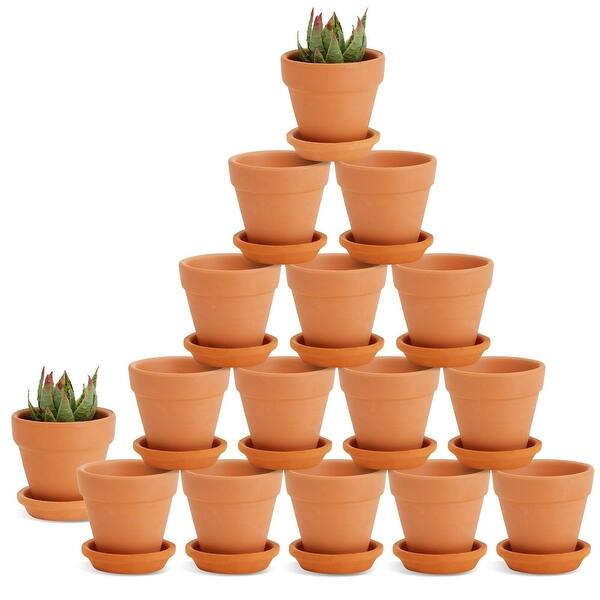 16Pcs 2-Inch Terra Cotta Pots with Saucers and Drain Holes - Bed Bath &  Beyond - 41220271