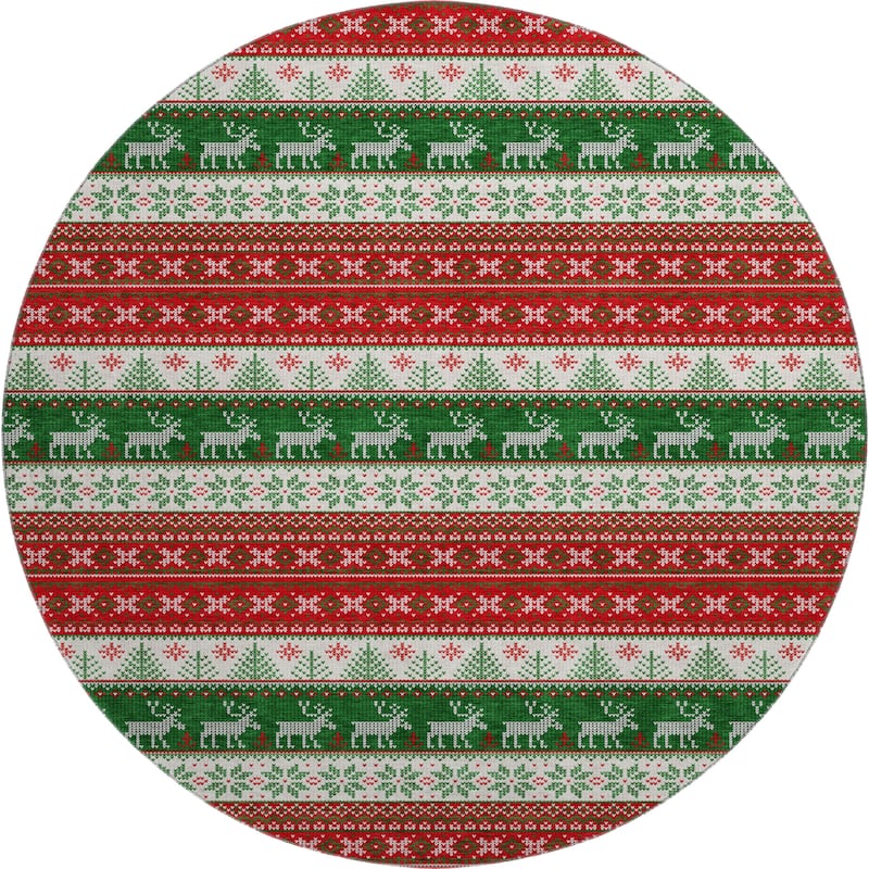 Premium Washable Super Soft Chritmas Stripes Mayfield Rug