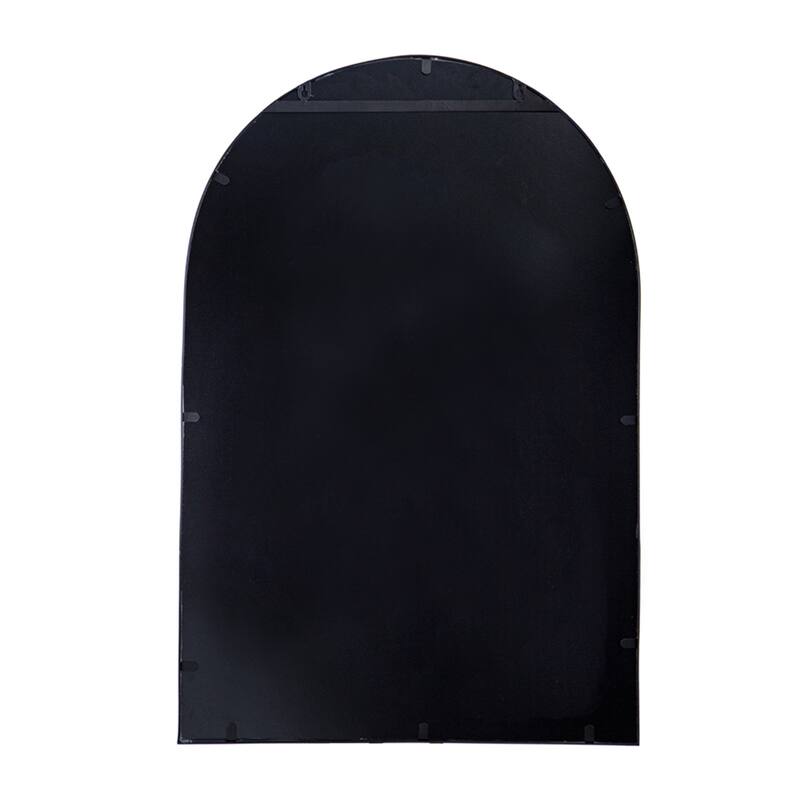 Black Arched Mirror with Metal Frame