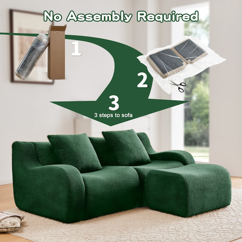GDF Studio - Fairford L-Shaped 2-Seat Modular Sofa With Curved Armrests & Non-Slip Base