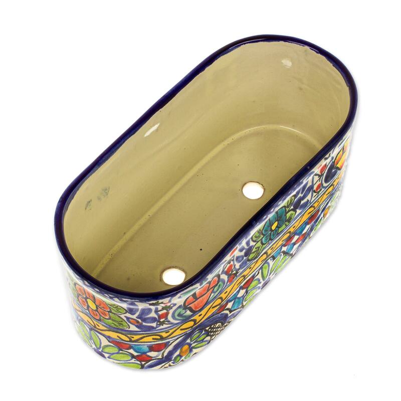 Novica Handmade Garden Bliss Ceramic Pot