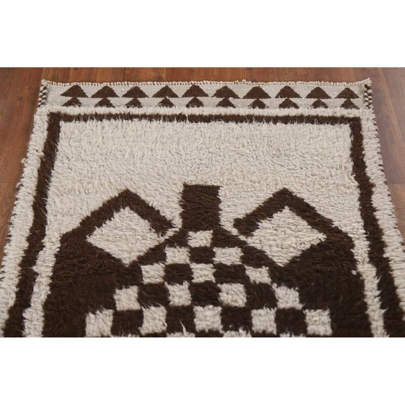 Plush Turkish Anatolian Runner Rug Handmade Wool Carpet - 3'2"x 12'1"