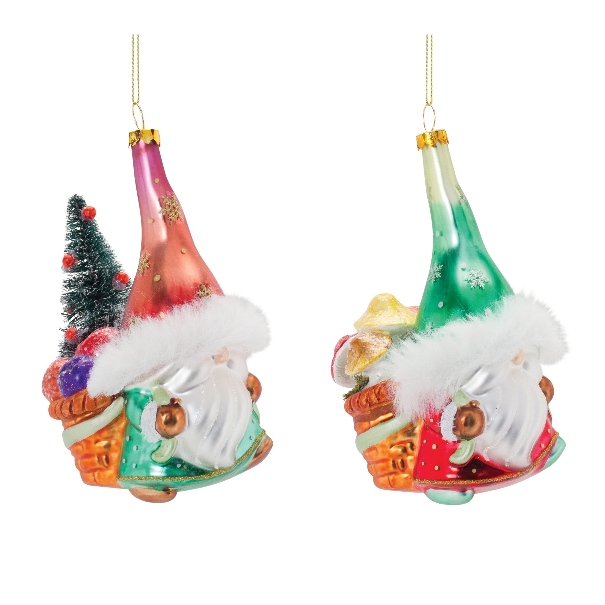 Kurt Adler 2-2.5-Inch Mini Christmas Shape Glass Ornaments, 18 Piece Set