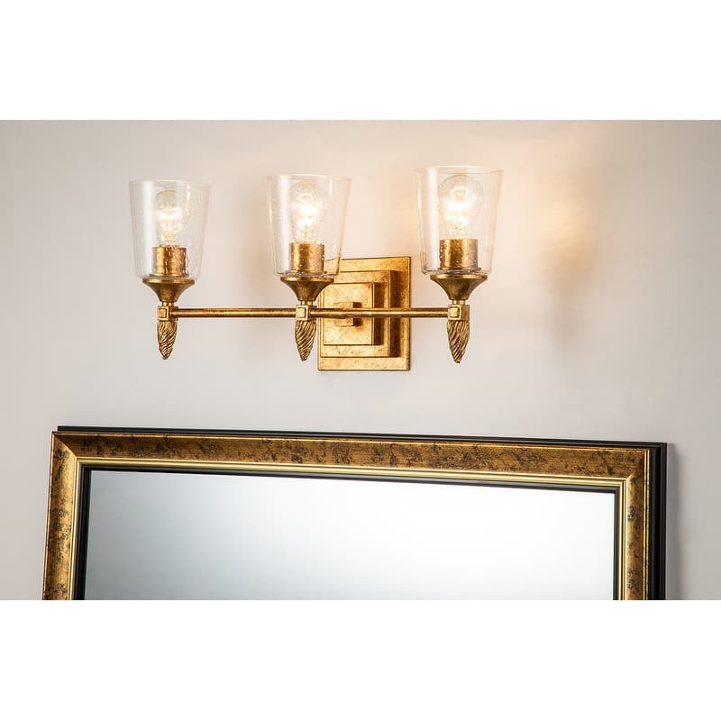 Vetiver 3 Light Vanity In Antique Gold