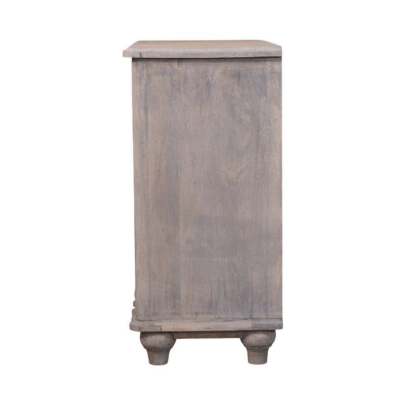 Artisan Furniture Solid Wood Curved Leg Chest, Grey, 3-Drawers