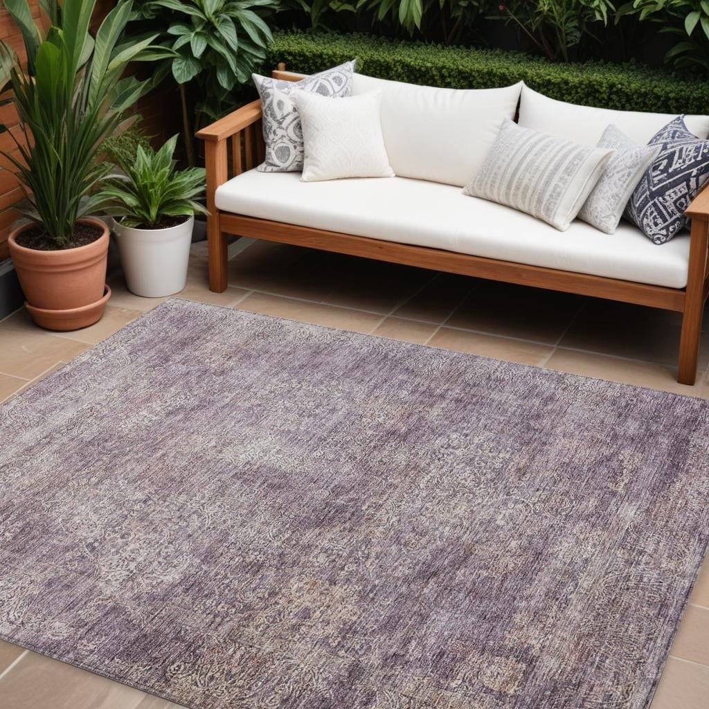 HomeRoots Floral Traditional Rectangle Outdoor Rug