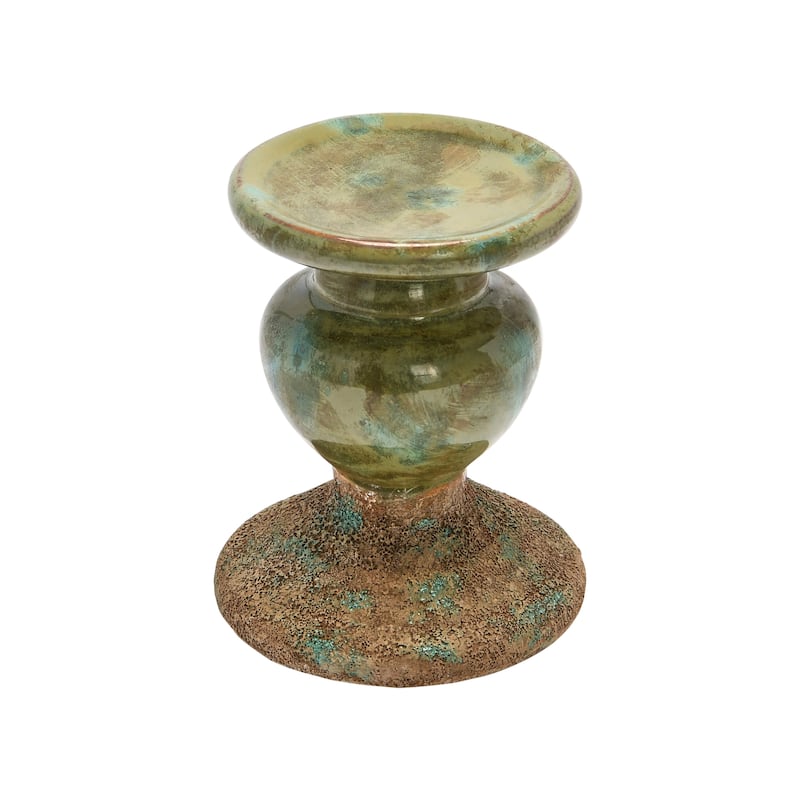 Sculptural Terracotta Pillar Candle Holder