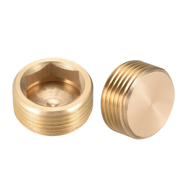 Brass Pipe Fitting, Hex Counter Sunk Plug , 3/4 Inch G Male Pipe Adapter 2pcs - 3/4" G 2pcs