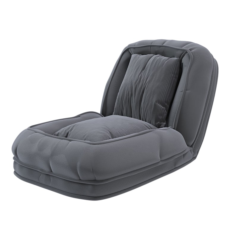 Upholstered Human & Dog Shared Sofa Bed, 5-Position Adjustable Foldable Lounger with Pillows
