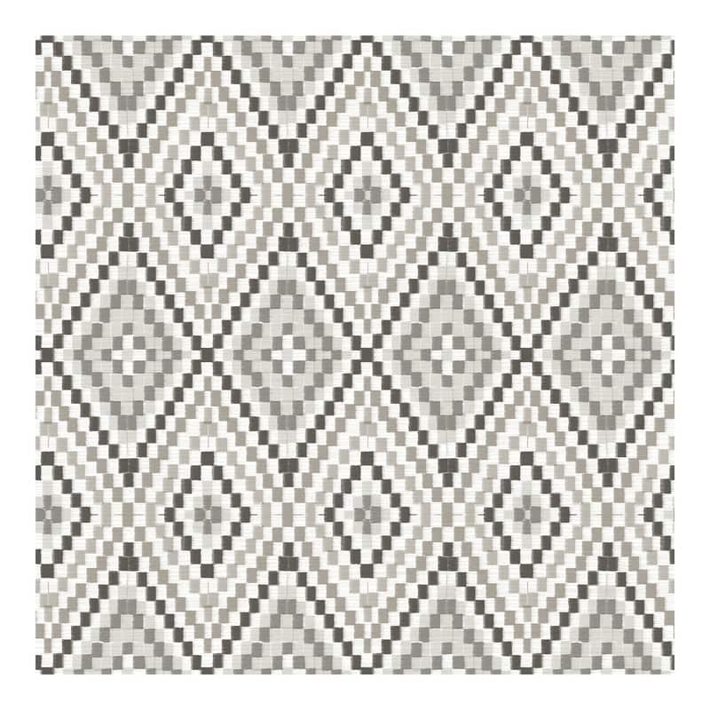 Chesapeake Ganado Dark Brown Geometric Ikat Wallpaper - 20.5 x 396 x 0.025