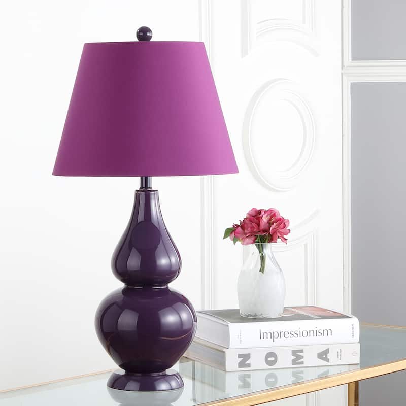 SAFAVIEH Lighting Demetria 27-inch Double Gourd White Table Lamp (Set of 2) - 14"x14"x26" - 14Wx14Dx26H