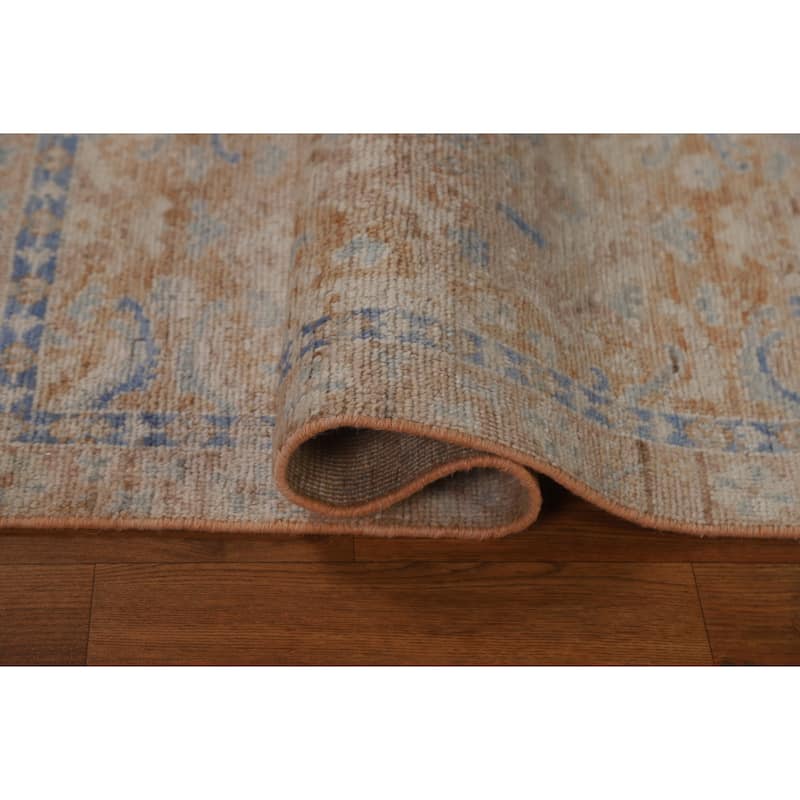 Vegetable Dye Oushak Turkish Oriental Wool Rug Handmade Foyer Carpet - 1'10" x 3'9"