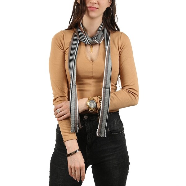 Missoni Brown/Olive Striped Scarf - 2.8-68. Opens flyout.