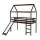 preview thumbnail 1 of 9, Twin Loft Bed with Slide & Guardrails - Playful House-Inspired Design for Kids Espresso - Twin