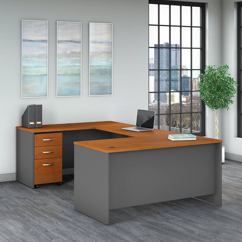 Series C 60W U Shaped Desk with Drawers by Bush Business Furniture