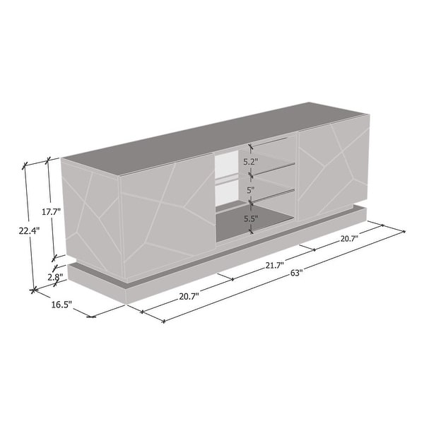 Qiu Modern Glossy White 63 OR 79 inch TV Console On Sale Bed Bath Beyond 31316540