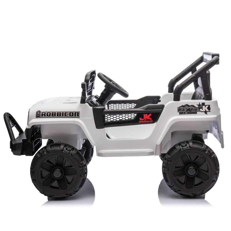 Kids' 12V Ride-On Truck with Early Education, LED Lights, and Music, Perfect Holiday Gift