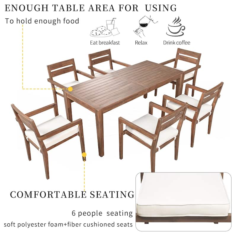 Acacia Wood Outdoor Dining Table And Chairs