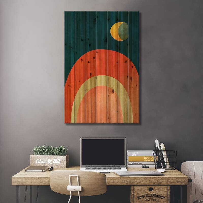 Mid Century Modern III Print On Wood by Ana Rut Bré - Multi-Color
