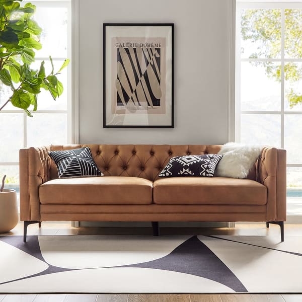 slide 2 of 60, HULALA HOME Calymne 84" Modern Square Arms Sofa with Button-Tufted Back