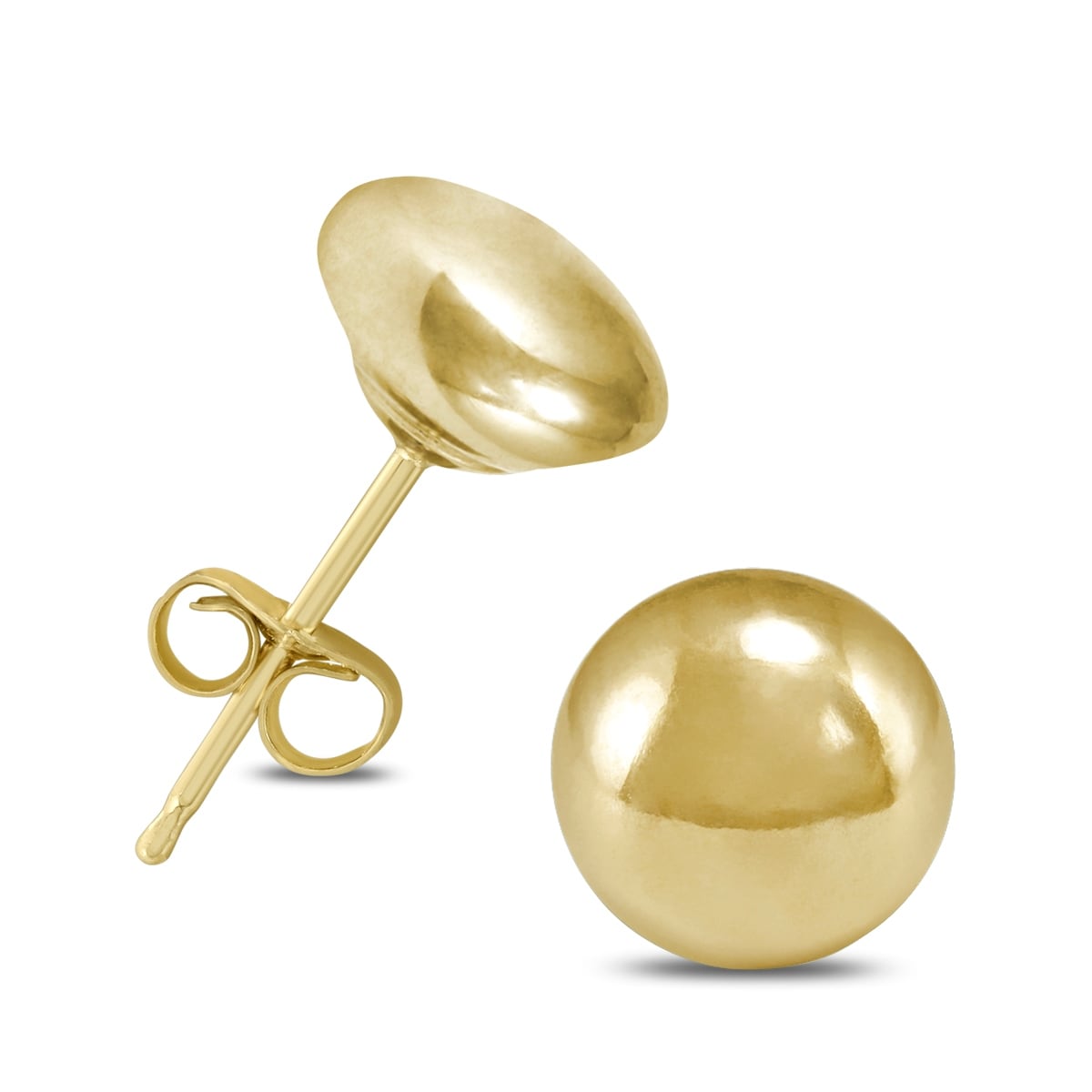 Marquee Jewels 14K Yellow Gold 6mm Button Ball Stud Earrings