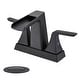 preview thumbnail 4 of 18, Vanityfair Double Handle Centerset Waterfall Bathroom Sink Faucet with Drain Assembly Matte Black
