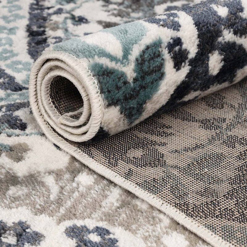 Superior Augusta Vintage Floral Damask Indoor Runner or Area Rug