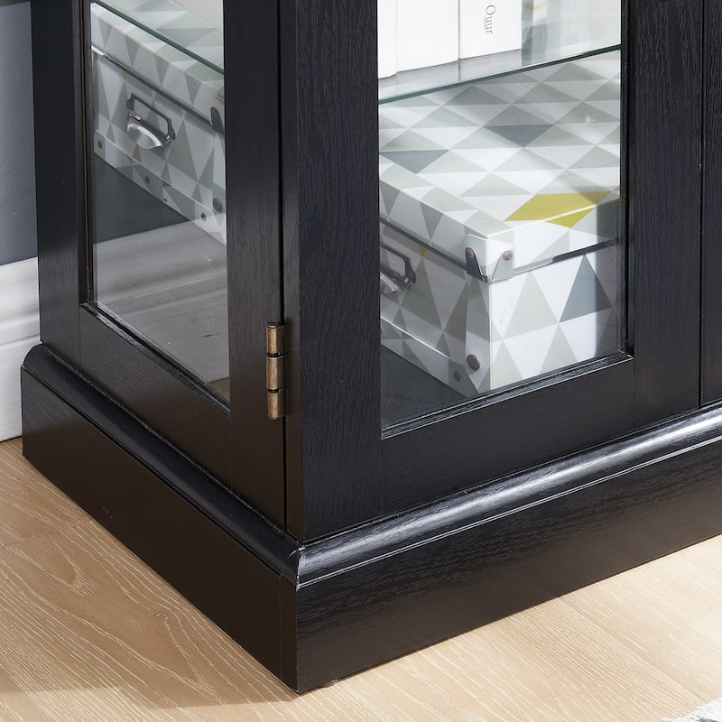 GDF Studio - Tall Curio Cabinet with Adjustable Shelves and 6-Tier Display