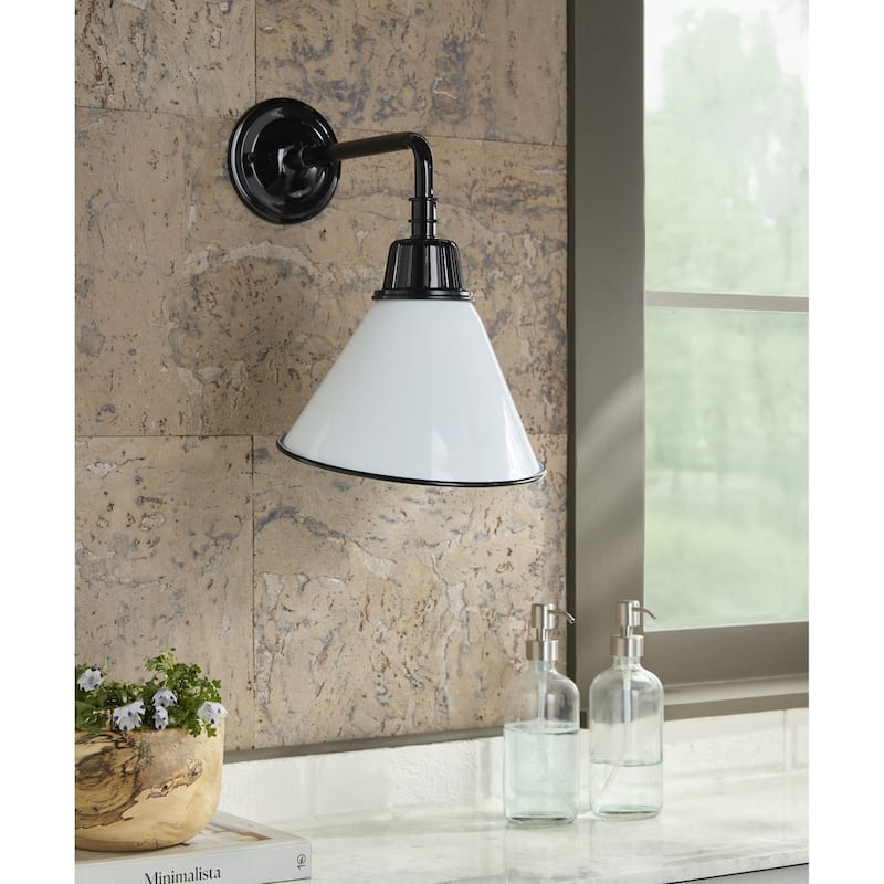 Livabliss Campo Rustic Wall Sconce Set of 2 - 14"L x 14"W x 14"H - White