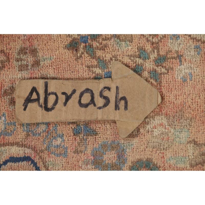 Hand Knotted Oriental 100% Wool Carpet Traditional Medallion Coral Mashad Area Rug - 9' 3'' X 6' 1''