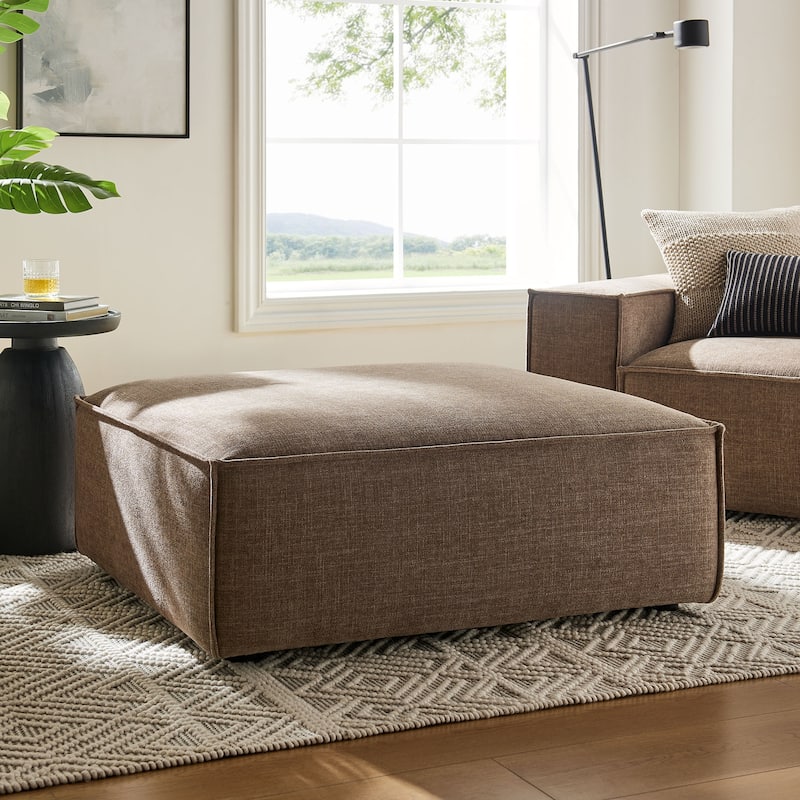 Restore Performance Fabric Upholstered Modular Ottoman - Mocha