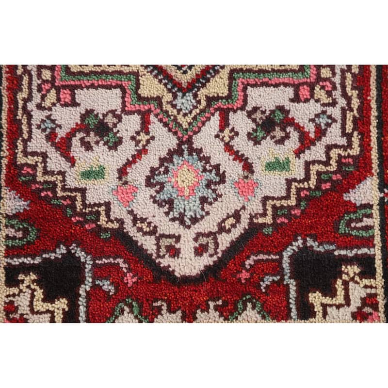 Heriz Serapi Oriental Rug Hand-Knotted Wool Carpet - 2'0"x 3'0"