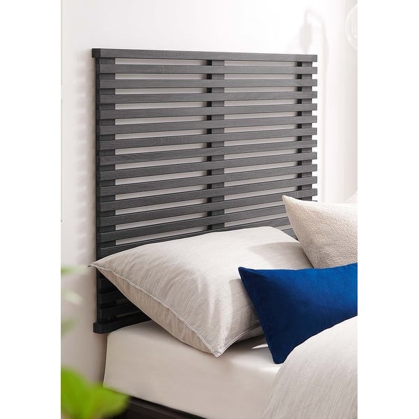 Vidalia Mid-century Modern Charcoal Wooden Floating Twin Size Headboard ...
